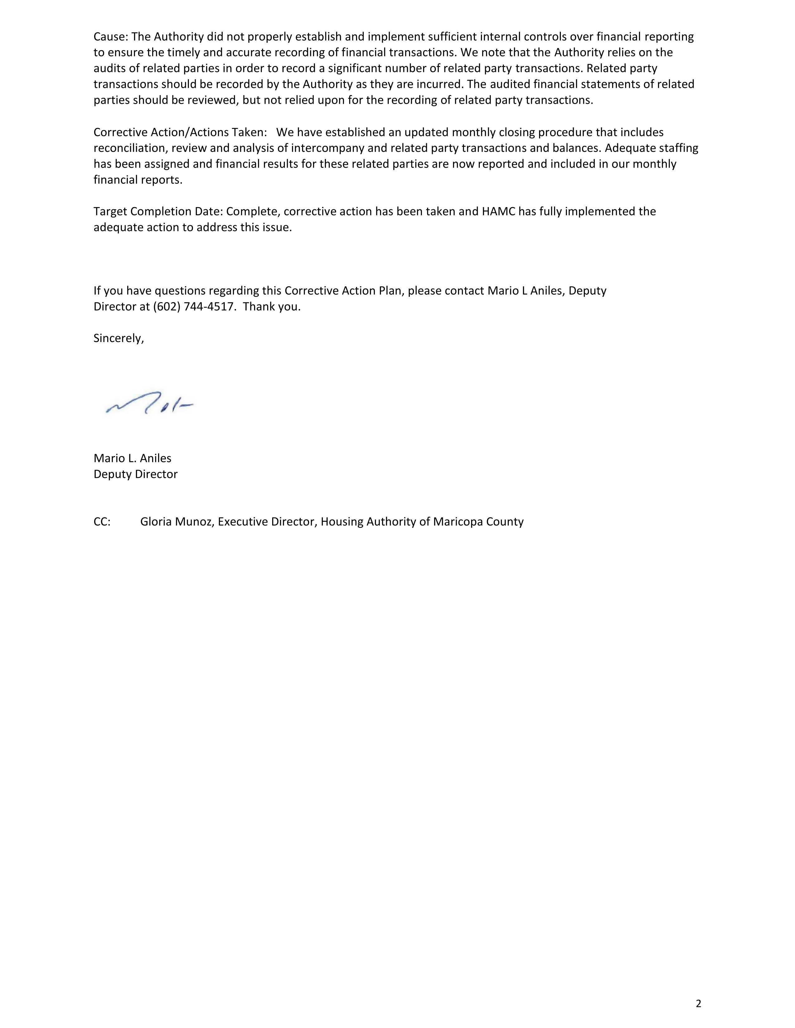 Corrective Action Plan Part 2